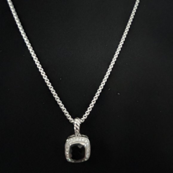 Pendant Necklace in Sterling Silver with Pavé style Cubic Zirconia - Picture 6 of 8